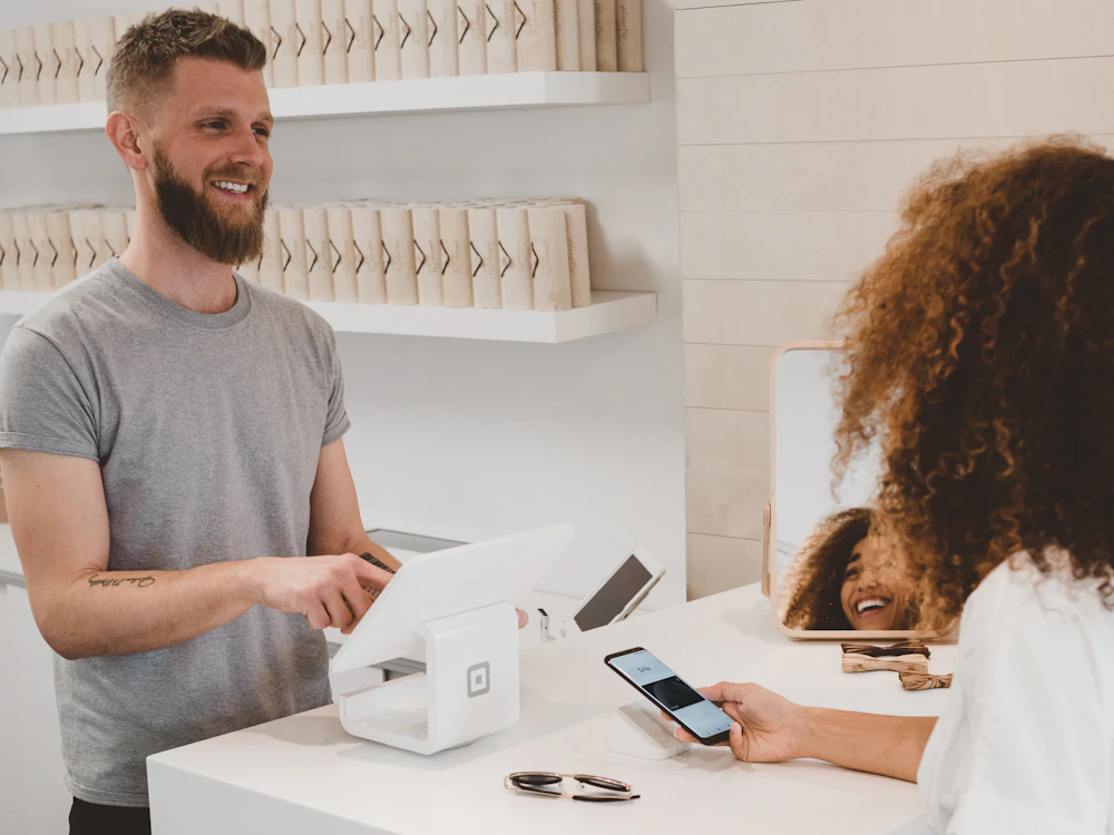 Card payment at a POS counter