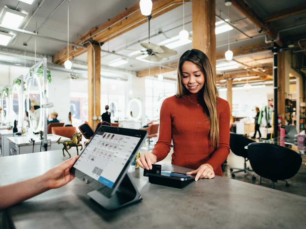 SoftBar POS software at a retail counter