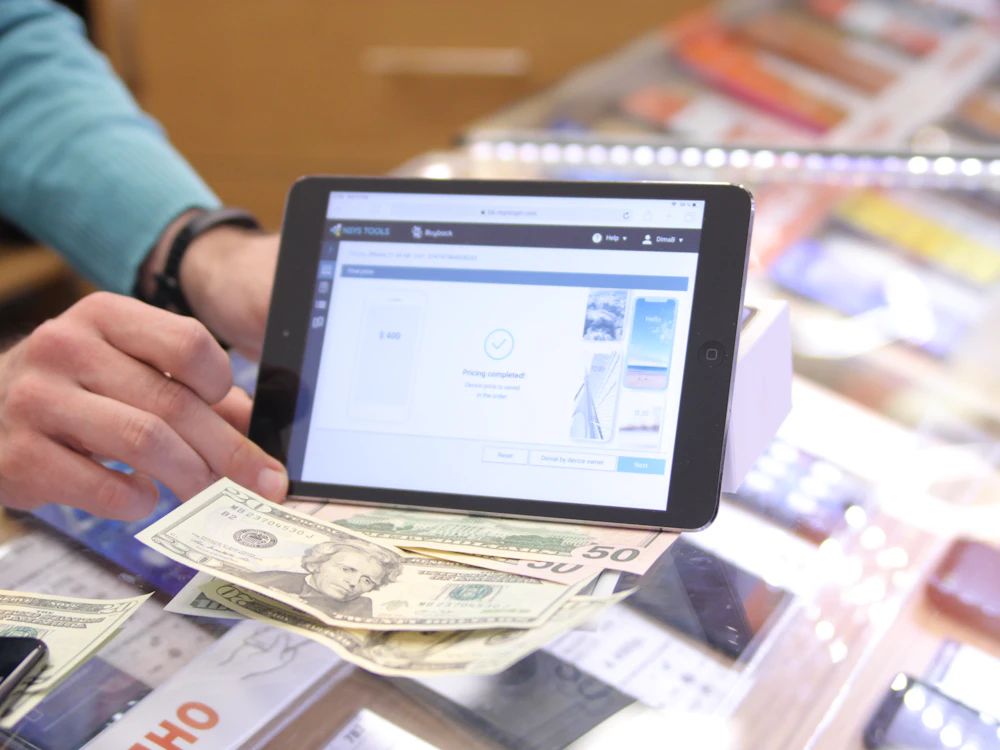 POS business owner at work